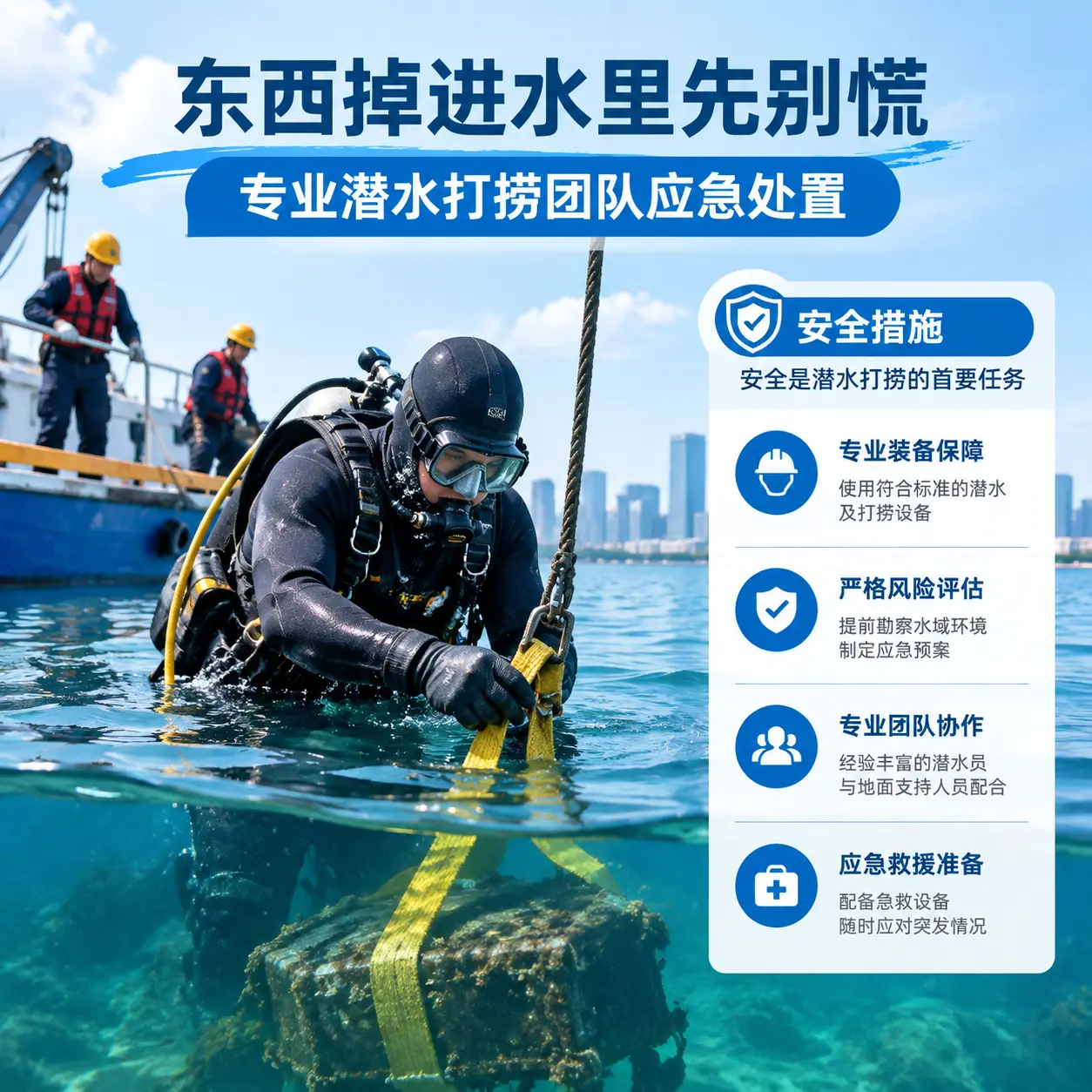 吉阳东西掉进水里先别慌,专业潜水打捞团队应急处置